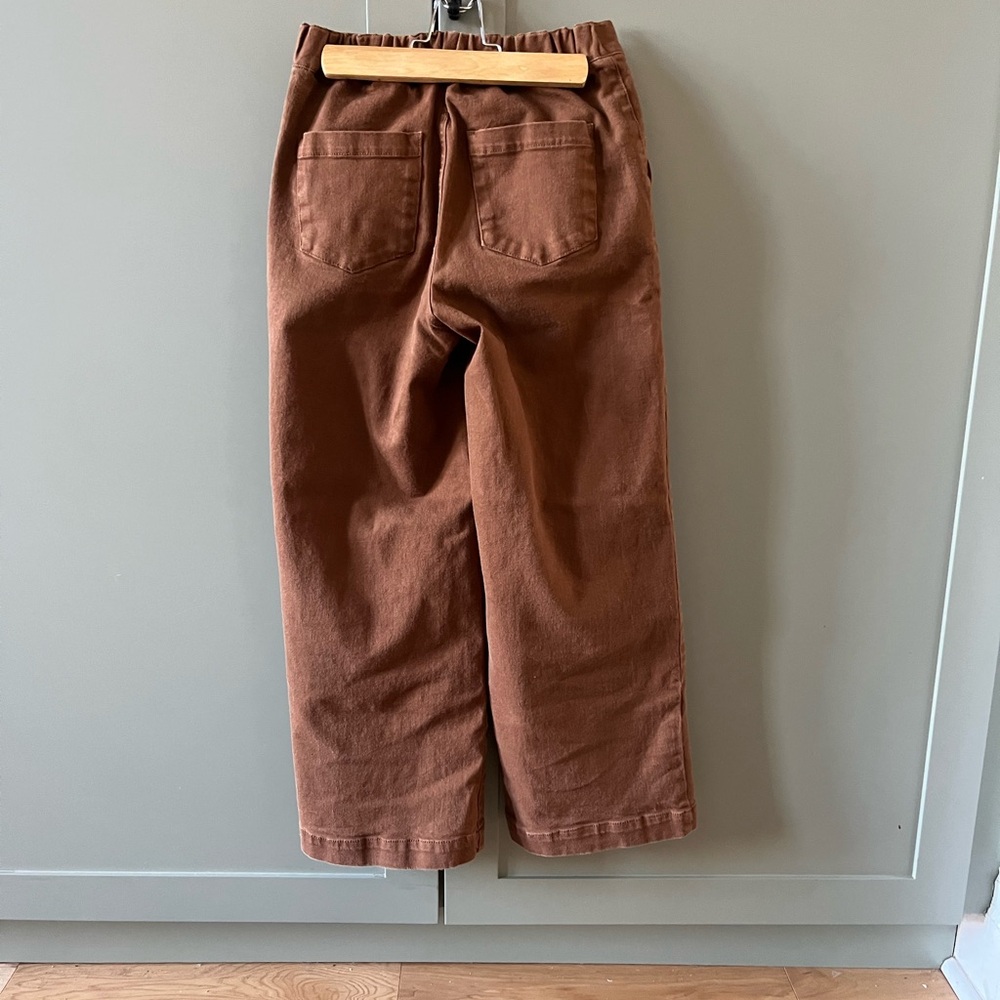 Oak + Fort cropped twill wide leg Pants - Picture 3 of 6